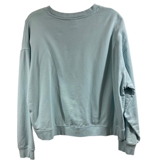 Cope x PacSun Eco Off White & Blue Spliced Crew Neck Sweatshirt Organic Cotton L - Picture 4 of 11